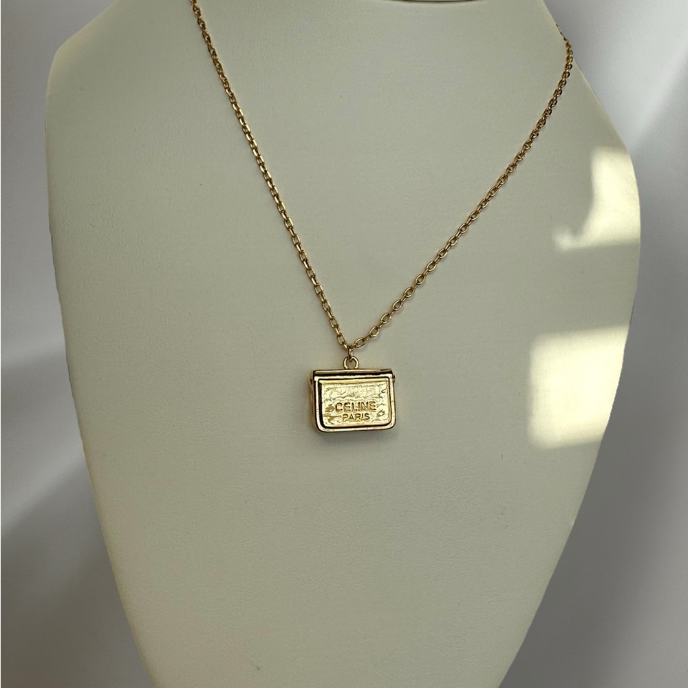 CELINE Paris Gold Bag Pendant Necklace - Picture 5 of 6